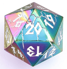 Hymgho Dice: 35mm D20 Spindown Prismatic (Chromatic Rainbow) HY00280